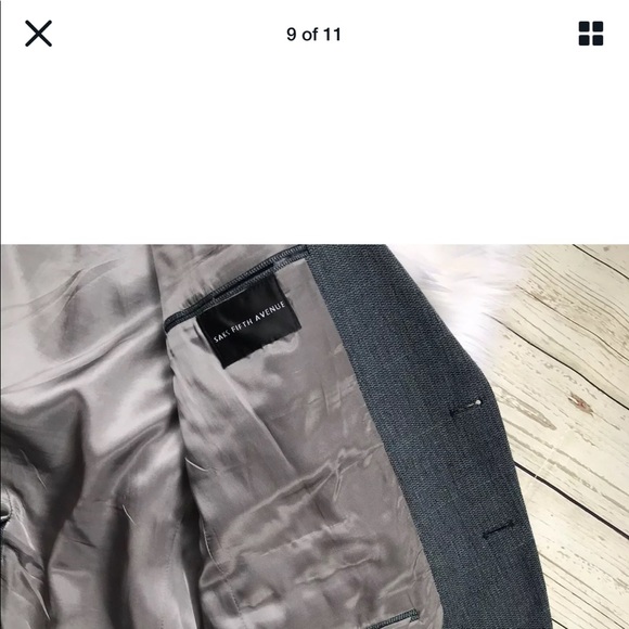 Vintage Burberry Blazer Sport Coat Blue Grey Sz 44 - Picture 9 of 11